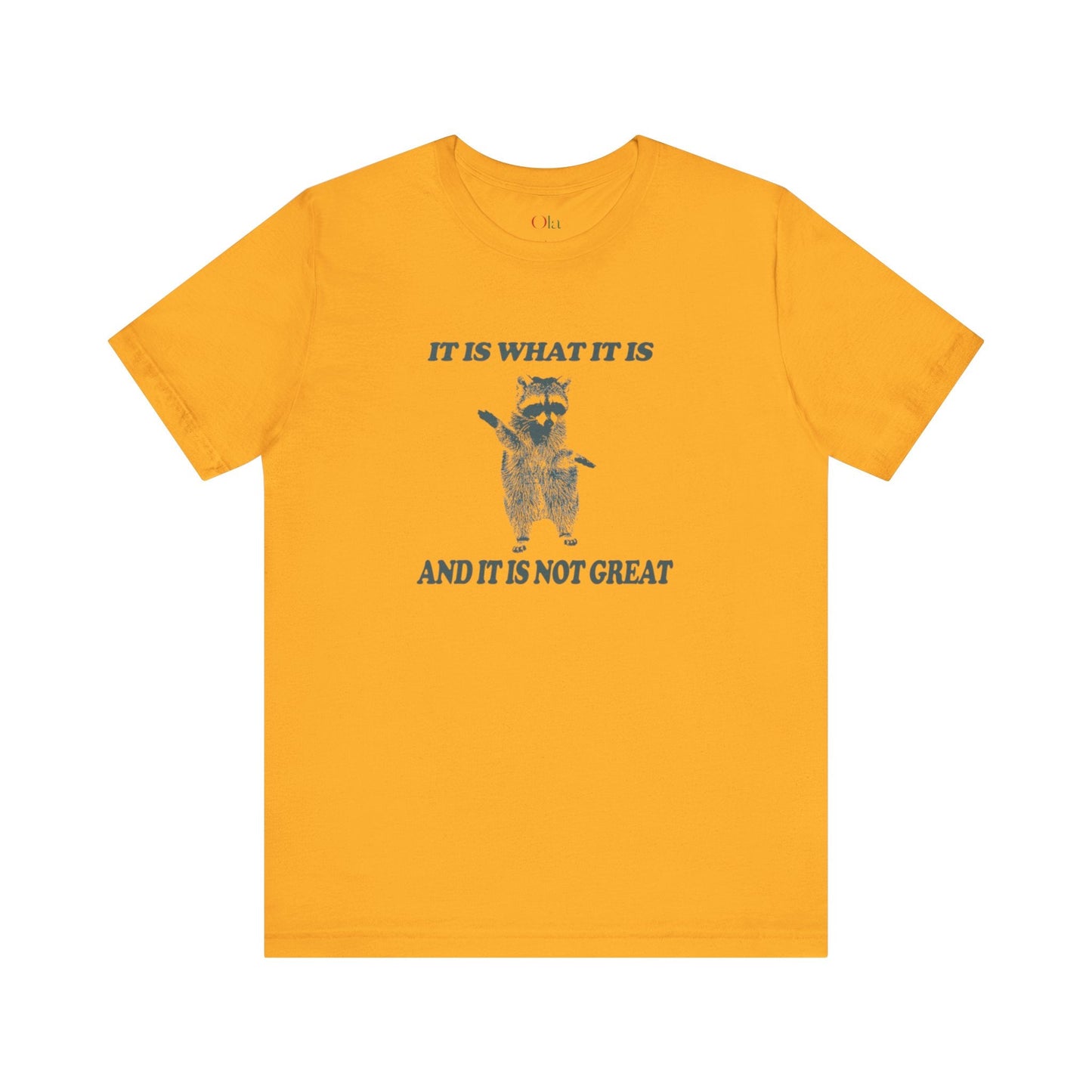 Gold White funny t shirt sayings 'It is what it is and it is not great'